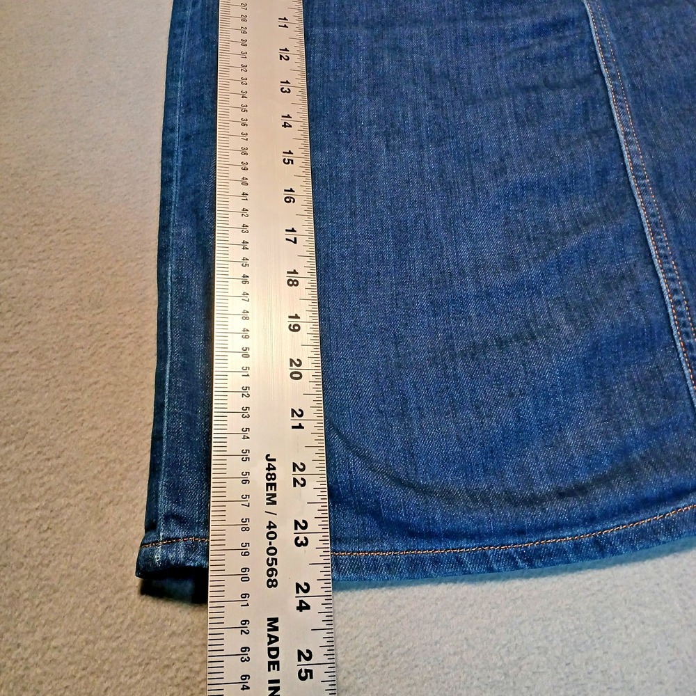 LAUREN‎ RALPH LAUREN Denim Knee Length Skirt Womens Size 6 Pockets Zipper Preppy - Picture 3 of 10